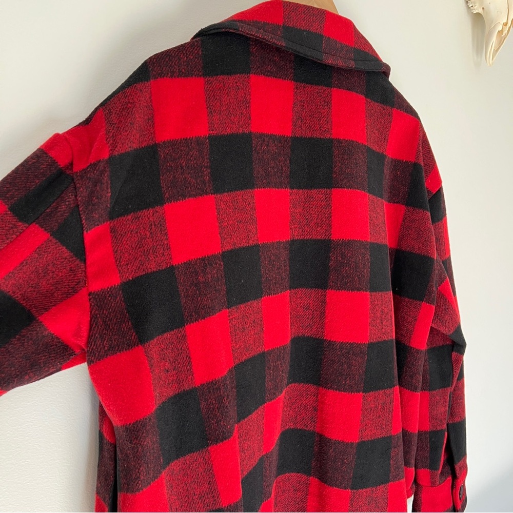 LA MIEL Red and Black Checkered Utility Jacket - Picture 5 of 10